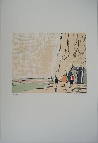 Promenade en bord de mer by Georges Roudneff, 版画 for Sale on Singulart