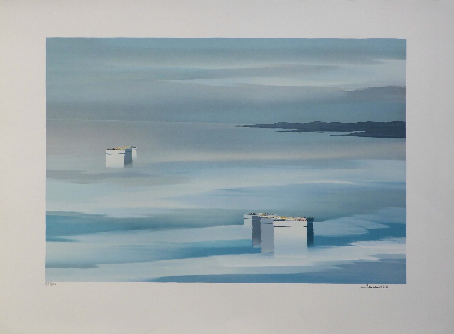Lac Léman au petit matin DENOEL Print for sale