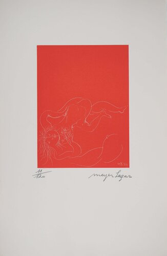 Les amants ardents, Gravure originale signée von Meyer Lazar, Druck kaufen auf Singulart