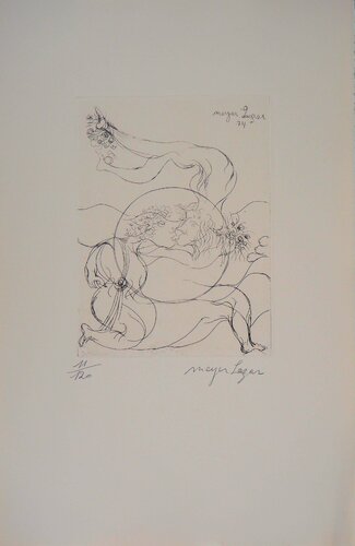 Sphère amoureuse, Gravure originale signée von Meyer Lazar, Druck kaufen auf Singulart