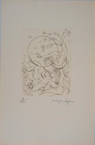 Le repos champêtre, Gravure originale signée von Meyer Lazar, Druck kaufen auf Singulart