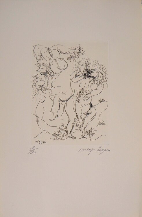 Au jardin des passions, Gravure originale signée Meyer Lazar