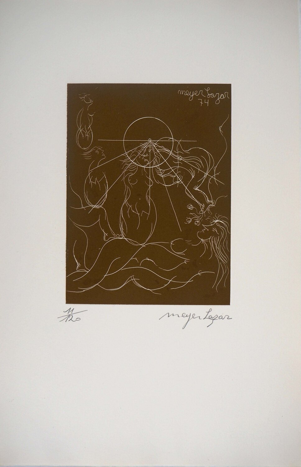 L'Amour comme seul horizon, Gravure originale signée Meyer Lazar Afdruk te koop
