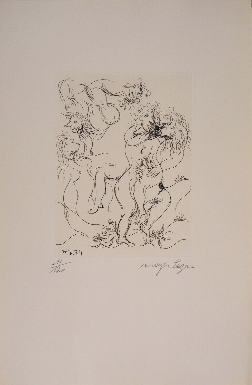 Au jardin des passions, Gravure originale signée Meyer Lazar Druck zu verkaufen
