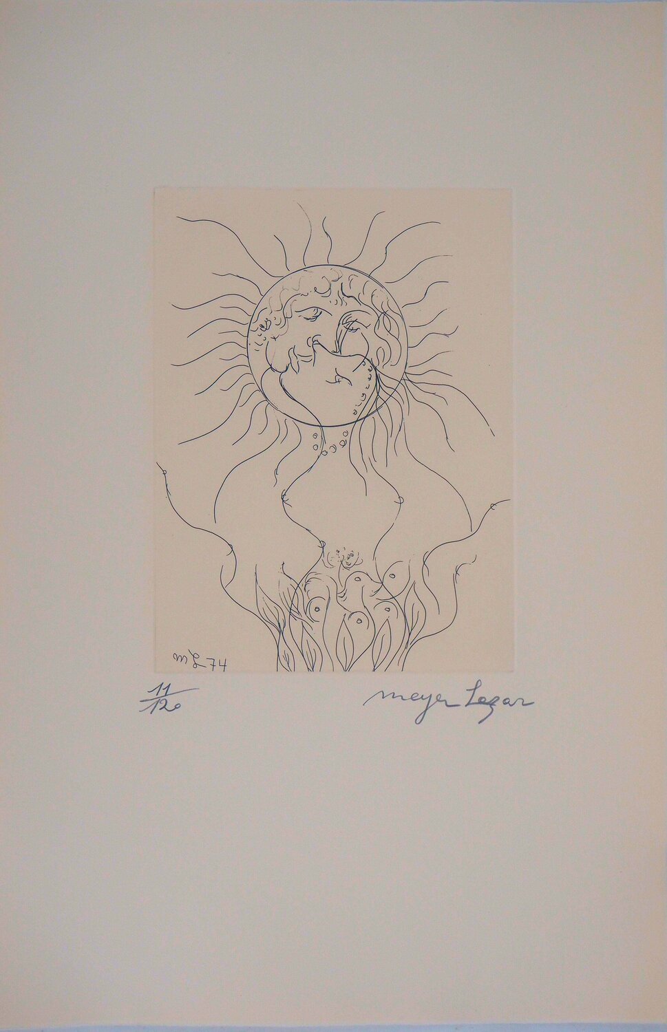 Divin baiser, Gravure originale signée Meyer Lazar Stampa in vendita