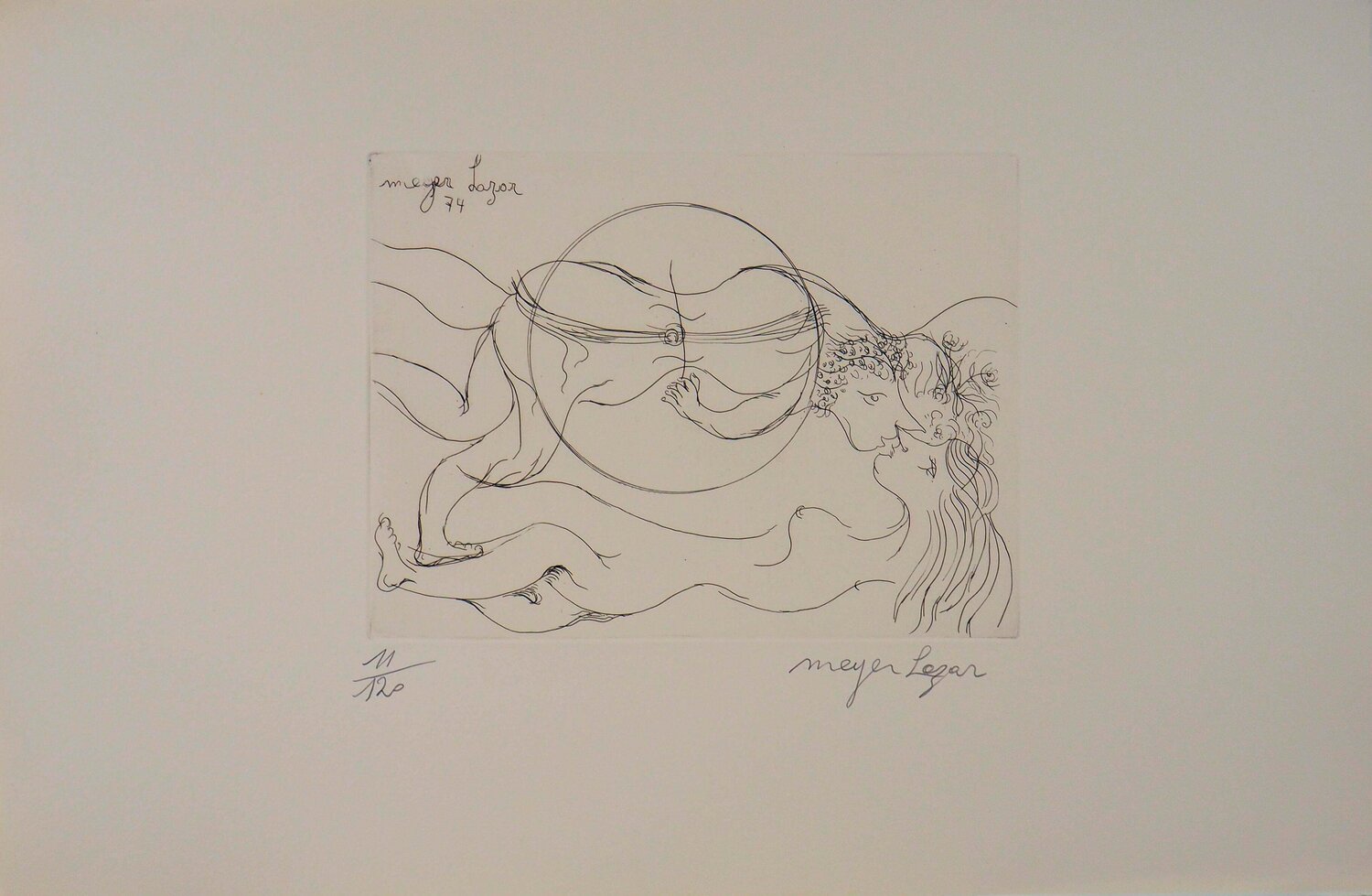 Baiser musical, Gravure originale signée Meyer Lazar Stampa in vendita
