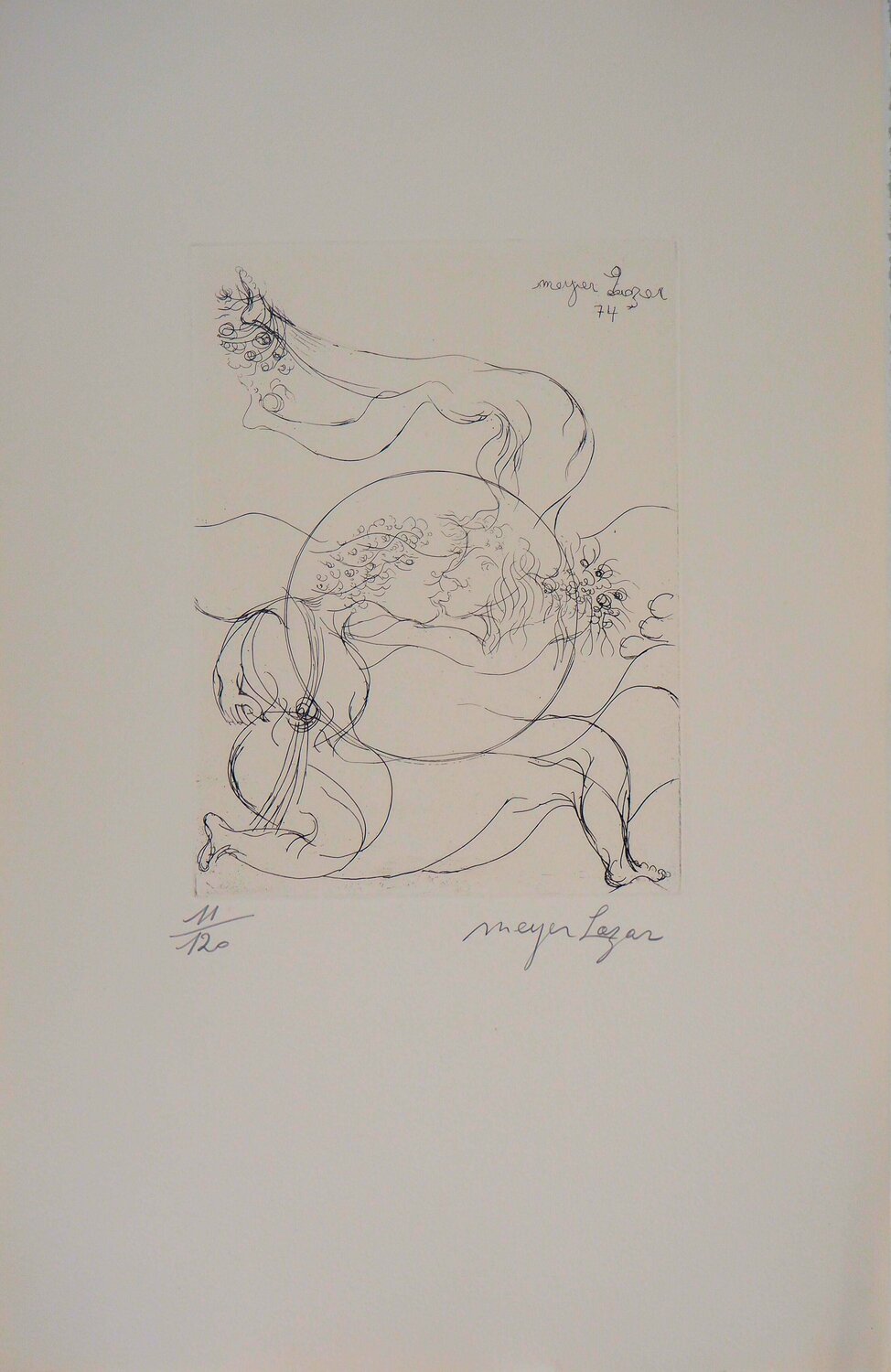 Sphère amoureuse, Gravure originale signée Meyer Lazar Print for sale