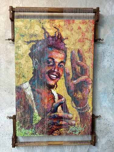 Kusuka=Swahili=Weben di Gerd Stritzel, Pittura in vendita su Singulart