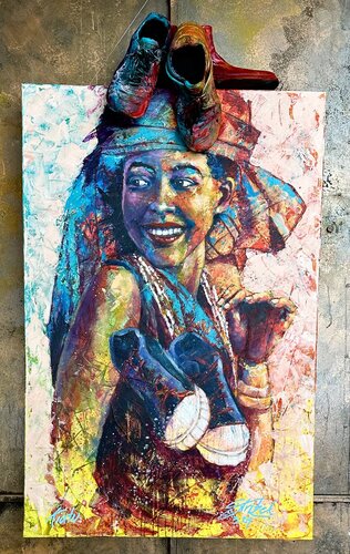 Kiatu=Swahili=Schuh di Gerd Stritzel, Pittura in vendita su Singulart