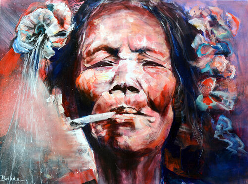 Mentawaï woman di Bellule Art, Pittura in vendita su Singulart