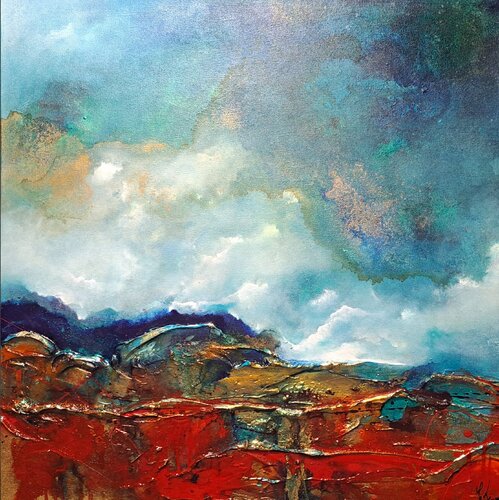 Falaises de feu van Carole Fournier, Schilderij te koop op Singulart