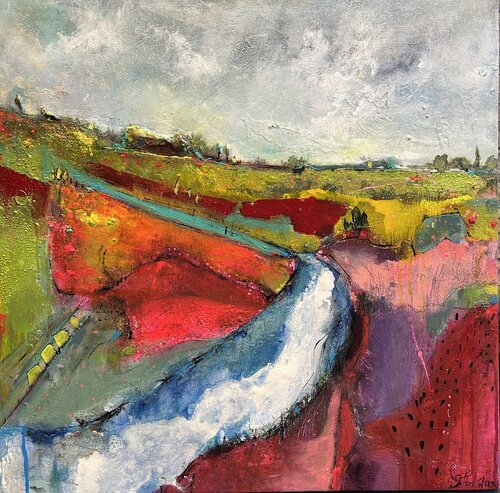 Terre en floraison par Carole Fournier, Peinture en vente sur Singulart