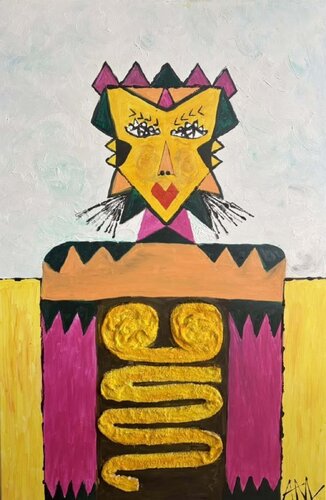 Labyrinth in Yellow – Femme from Arthena MAXX di ARTHENA MAXX, Pittura in vendita su Singulart