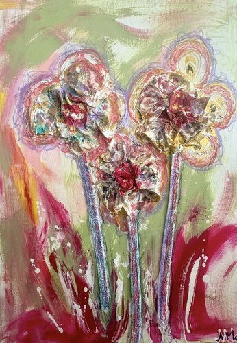 Flower Power Fabrics & Towel Artwork by Arthena MAXX di ARTHENA MAXX, Pittura in vendita su Singulart