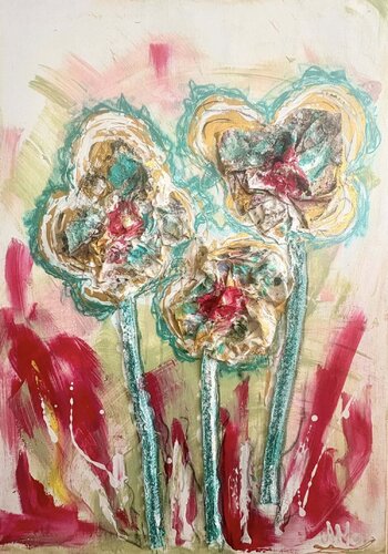 Flower Power II Fabrics & Towel Artwork by Arthena MAXX di ARTHENA MAXX, Pittura in vendita su Singulart