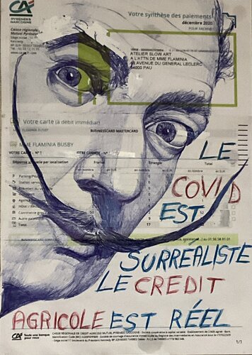 Le portrait du Covid von Flaminia Carloni, Zeichnungen kaufen auf Singulart