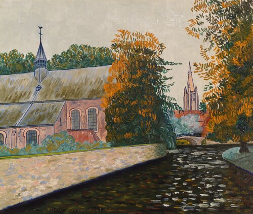Bruges beguinage - 2 de pierre paszkowski, Pintura a la venta en Singulart