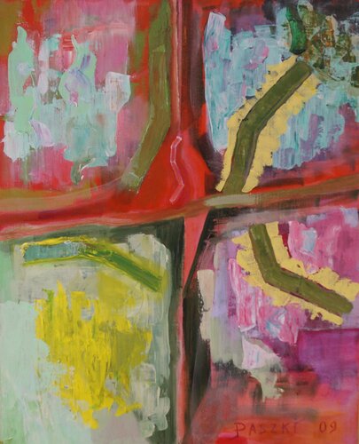 Window with apple tree in blossom de pierre paszkowski, Pintura a la venta en Singulart