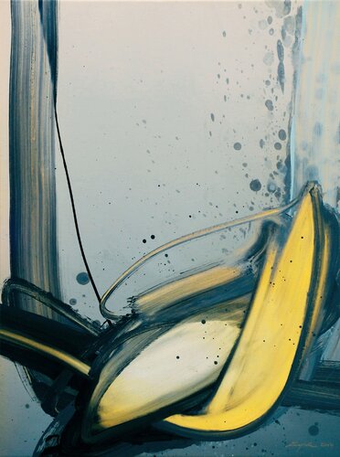 Dynamische Form auf Grau 1 van Darko Lesjak, Schilderij te koop op Singulart