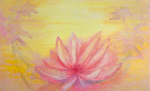 Floral auf Gelb 4 von Darko Lesjak, Malerei kaufen auf Singulart