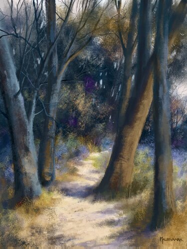 Walk in the pine forest by Olli Malmivaara, Print for Sale on Singulart