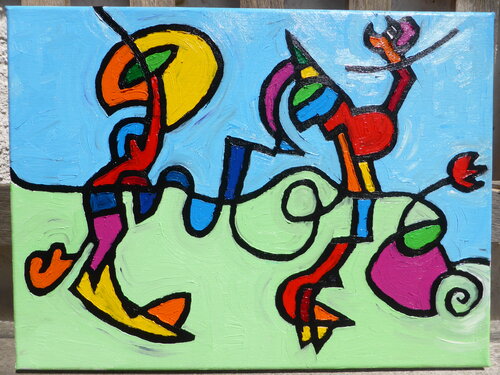 Die Seiltänzer und der Blick nach unten by Thomas Riechmann, Painting for Sale on Singulart