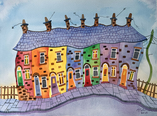 Rainbow Terrace by martin whittam, Painting for Sale on Singulart