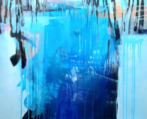 Geforener Teich by Petra Herrmann (2021) Painting Acrylic on Canvas