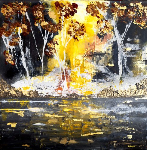 Sound of Falling Leaves by Victoria Hausen, Painting for Sale on Singulart