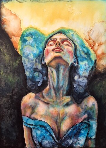 Sun on my skin von Lydia Bogner, Malerei kaufen auf Singulart