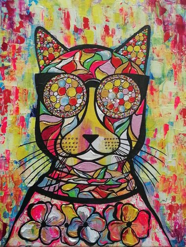 POWER CAT von Christiane Martini, Malerei kaufen auf Singulart