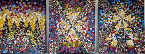 ONE POINT ONE WISH TRIPTYCHON by Christiane Martini, Painting for Sale on Singulart