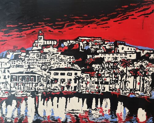 Ibiza by night de Daniel Pultorak, Pintura a la venta en Singulart