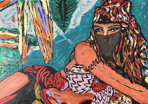 Die geheimnisvolle Bauchtänzerin von Kairo par Daniel Pultorak, Peinture en vente sur Singulart