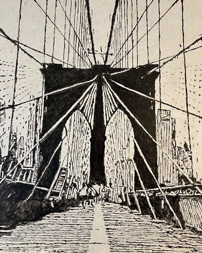 Brooklyn Bridge by Daniel Pultorak, Painting for Sale on Singulart