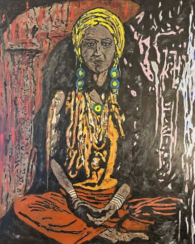 Meditation im Feuerlicht by Daniel Pultorak, Painting for Sale on Singulart