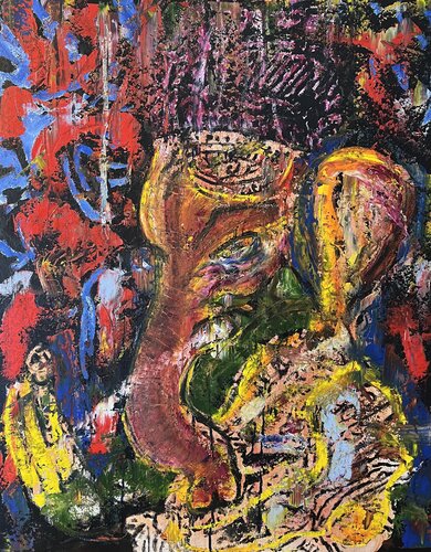 Im Schatten des goldenen Elefanten de Daniel Pultorak, Pintura a la venta en Singulart