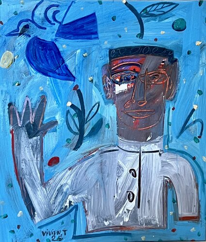 Blue garden 1 von Vivien Tapsoba, Malerei kaufen auf Singulart