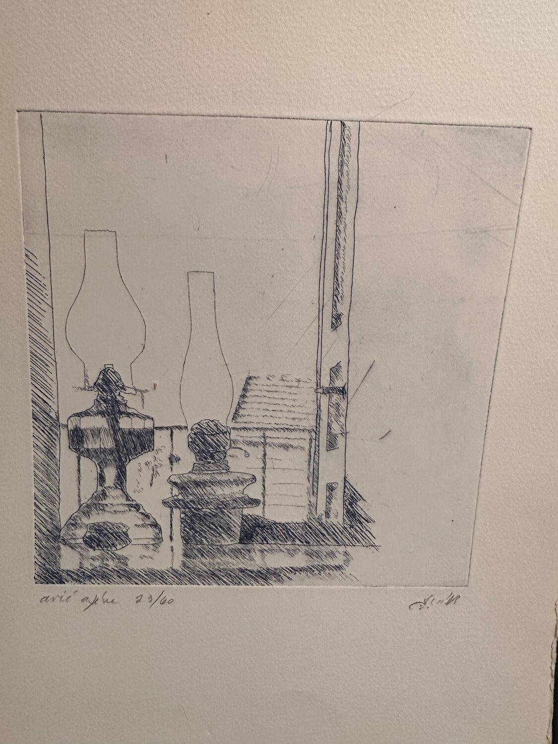 One of original etchings from artist's notebook no.6 Arie Azene Druck zu verkaufen