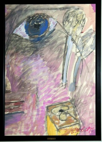 Composition with flower and eye van Vladimir Yakovlev, Werk op papier te koop op Singulart
