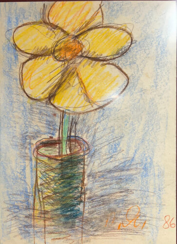 Yellow flower di Vladimir Yakovlev, Opera su carta in vendita su Singulart