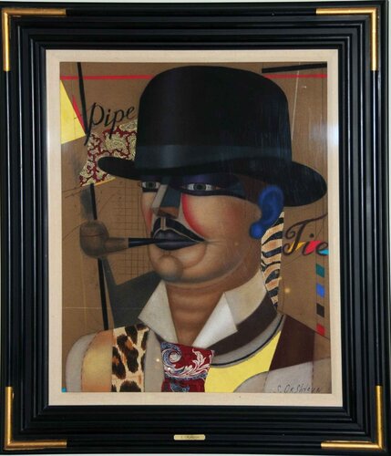 The man with a smoking pipe van Shimon Okshteyn, Werk op papier te koop op Singulart