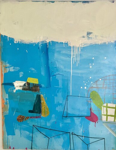 Blue River Running, Antibes van Gary Komarin, Schilderij te koop op Singulart