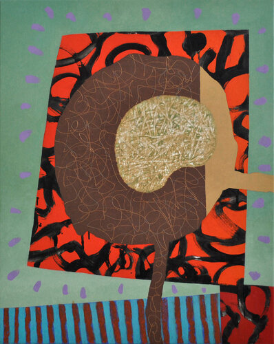 Coastal Painting with Organic Abstract Form by Clyde Hopkins, Painting for Sale on Singulart
