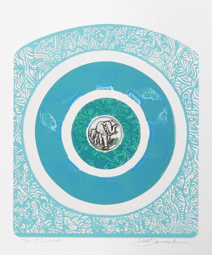 Elephants di Martin Barooshian, Stampa in vendita su Singulart