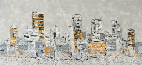 « Winter in Pittsburgh » by M.Y. by Max Yaskin, Painting for Sale on Singulart