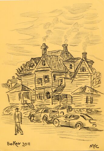 View from the Street (Selling to Museums) by Konstantin Bokov, Work on Paper for Sale on Singulart