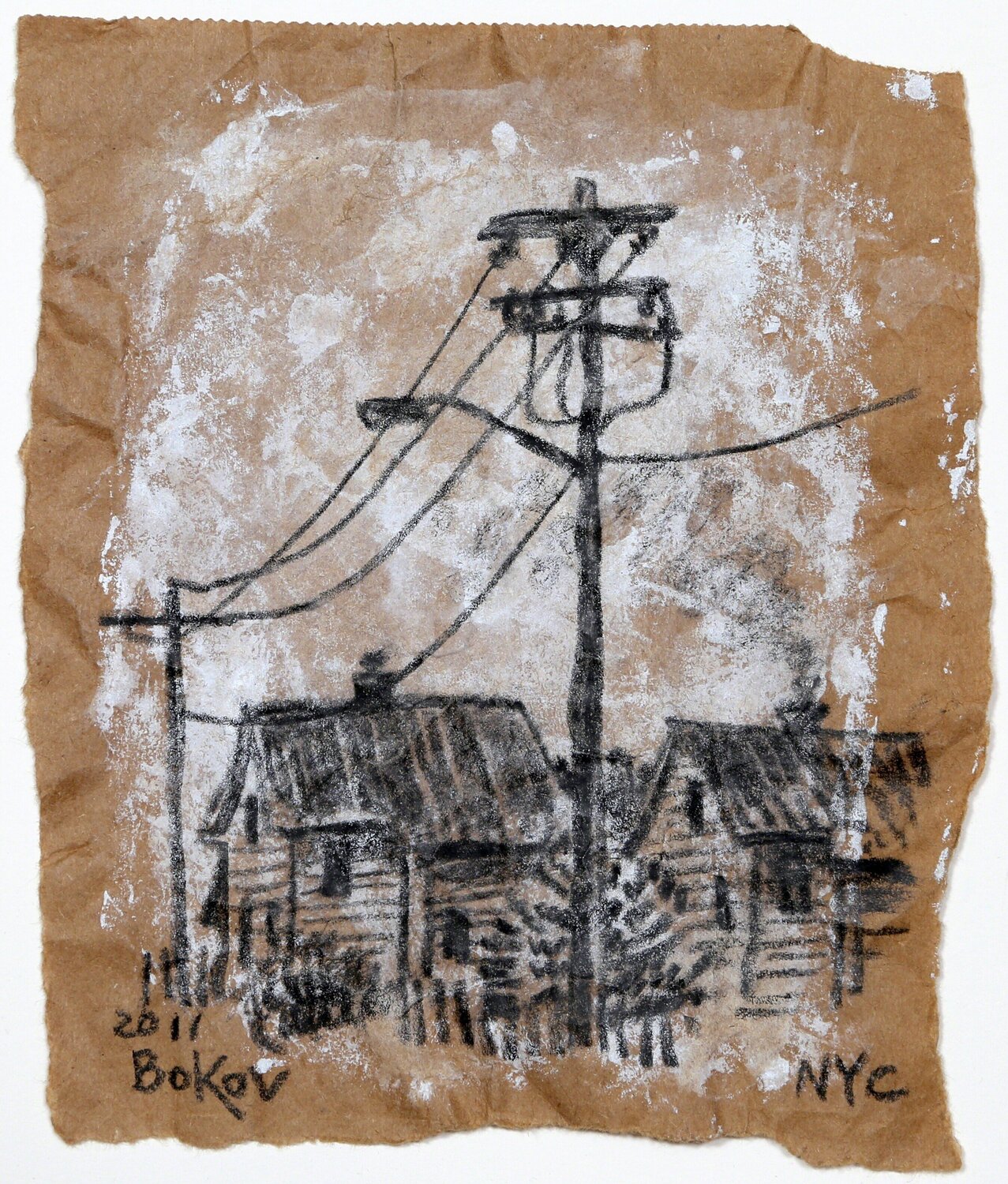 Power Lines Konstantin Bokov Work on Paper for sale