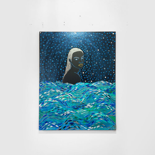 Galaxia Caribeña - America van Yermine Richardson, Schilderij te koop op Singulart