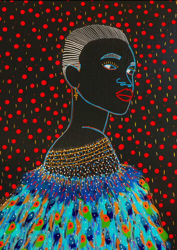 Galaxia Caribeña - mar van Yermine Richardson, Schilderij te koop op Singulart